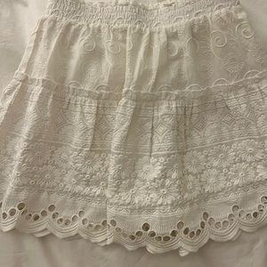 Misa Los Angeles white embroidered skirt